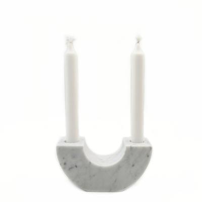 China Aromatreatment Modern Custom Creative Nordic Natural Marble Candle Holder Candle Holder Style Porous Decoration for sale