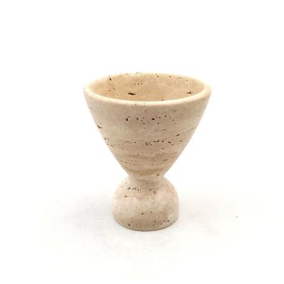 China Modern Middle East Sells Arabic Beige Marble Censer Holder Mubkhar Style Round Religious Ornament for sale