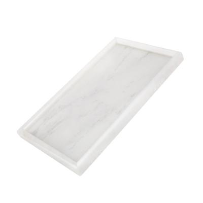 China Modern Natural marble stone storage tray, decorated rectangular flat tray for sale