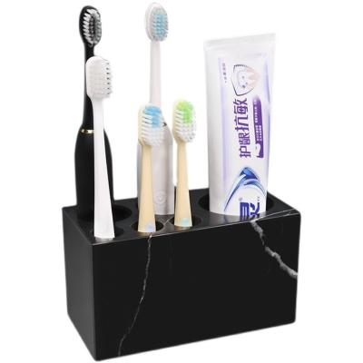 China Modern Marble Toothpaste Storage Rack Hotel Bathroom Set Electric Toothbrush Storage Dental Rack for sale