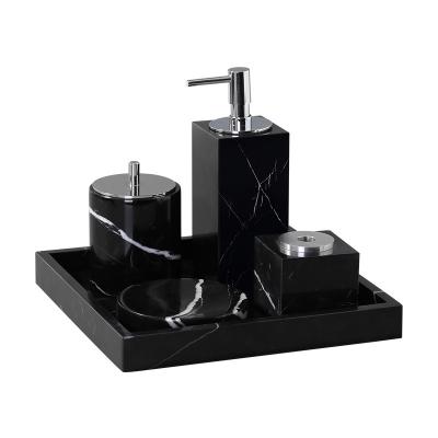 China Sustainable Nordic Natural Marble Luxury Bathroom Set Upscale Hotel Service Series Five-Piece Set for sale