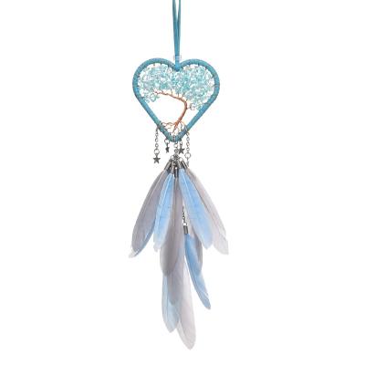 China Pakistan Newest Design Dreamcatcher Dream Catcher Blue Stone Heart Crystals For for sale