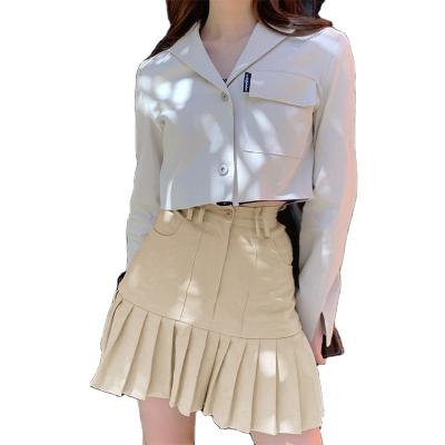 China Viable Recommend Autumn Winter Temperament Commuter High Waist Retro Worsted Print Short Skirt With Hip Pleated Skirt For Girl for sale