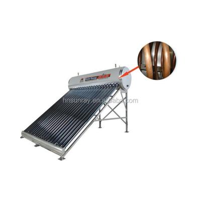 China Outdoor Contract Preheated Copper Coil Water Heater Vacuum Tube Solar Water Heater for sale