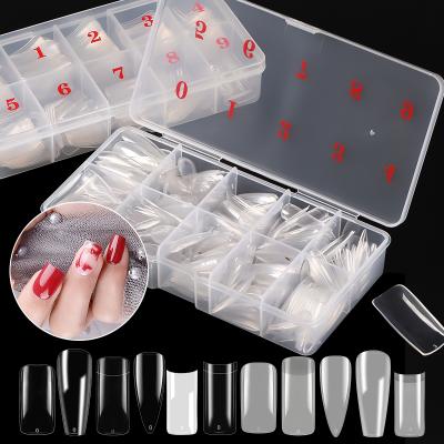 China DIY Nail Art High Quality Full Cover French Soft Artificial Fake Nails For Nail Tips Beauty With Box Custom Made On Supplier Wholesale for sale