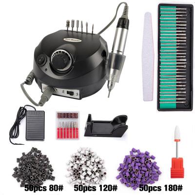 China Professional Electric Stainless Steel Nail Drill Machine Set Ceramic Nail File Gel Polish Remove File Drill Cutter Manicure Tool Nail Art Kit for sale