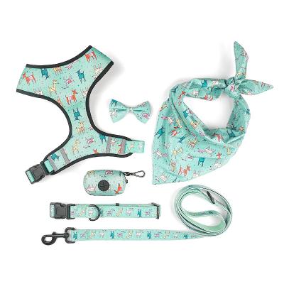 China Padded Custom Logo Luxury Reversible Adjustable Dog Harness Set Large Dogs for sale