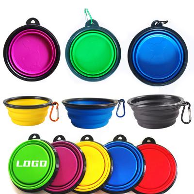 China Viable Portable Collapsible Collapsible Dog Food Water Bowl Sublimation Silicone Collapsible Dog Bowl for sale