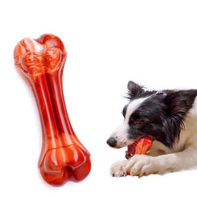 China Durable Dog Toy Hard Rubber New Lux Dog Chewer Viable Pet Product Dropship Aggressive Strong Chew Toy Bone Durable for sale