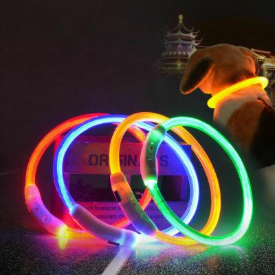 China Lights USB Premium Leash With Dog Cat Puppy Collar Custom Lead And Pet Led Collar Large Dog Set Luxury Stripes Harness Leash Customized for sale