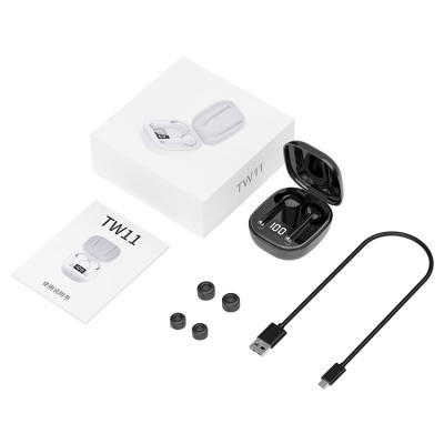 China In-Ear Genuine Earbuds Best Cheap High Fidelity Wireless Headphones TW11 Wireless Headphones Bass Magnetic Charging Box TWS for sale