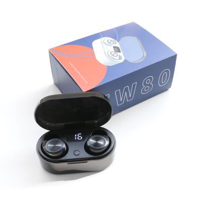 China 2021 Colorful Macaroon TW80 earbuds LED power display earbuds electronics BT wireless earbuds headphones for sale