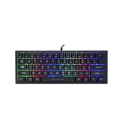 China 2021 New BST-740 Anti-fall 61 Keys Led Rainbow Membrane 60% Backlit Gaming Keyboard For Computer for sale