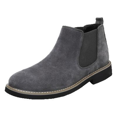 China Wholesale Round And Custom Made Size 45 46 Fashion Style Mens Mid Upper Suede Leather Chelsea Ankle Boots Black Shoes for sale