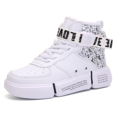 China Black and White New Arrival Anti-slippery Upper Kids School High Tops Shoes Kids Casual Children's Sneakers for Girls and Boys Shoes for sale