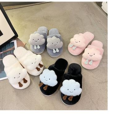 China CUSHIONING Furry Home Ladies Slippers Women's Winter Plush Slippers for sale