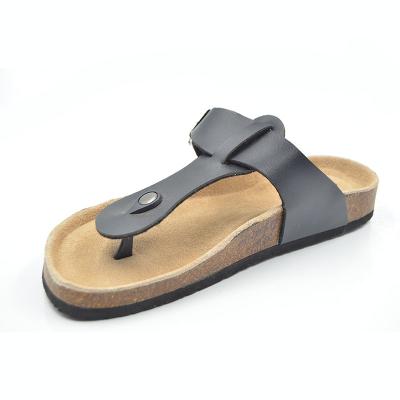 China Customized PVC Anti-slippery Cork Sole Upper Slippers For Men's Summer for sale