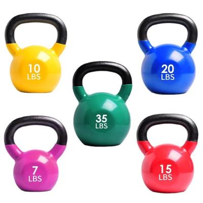 China Universal Wholesale Gym Fitness Colored Neoprene Coated Cast Logo Color Weights Rubber Kettlebells Custom Made for sale