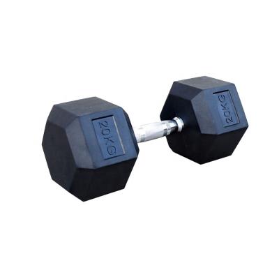 China Dumbbel Rubber Covered Professional Hex Cast Equipment Gym Dumbbell Rubber Dumbbells for sale