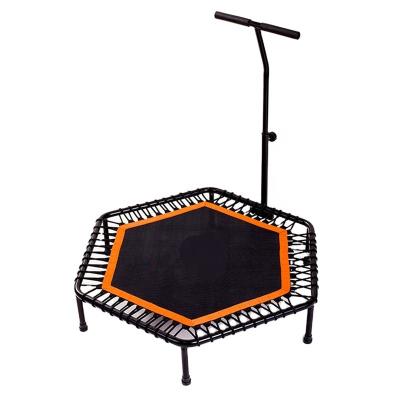 China Without Protective Net Quiet Mini Trampoline With Adjustable Handlebar For Adults Fitness Bungee Cross Fit Rebounder Jumping Cardio Trainer Workout for sale