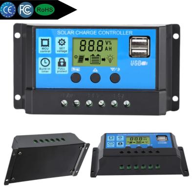 China Charger controller Customize 10A 20A 30A 12V 24V auto fit pwm solar charge controller for sale