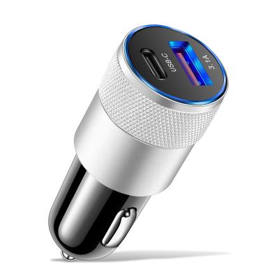 China Mini 12V Dual 3.0 USB Type C Car Phone Charger Adapter Fast Charging Cyberpunk Palladium Smart Fast Charging for sale