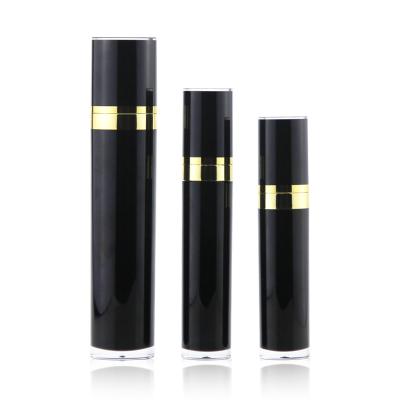 China 100ml 120ml 150ml Empty Black Plastic Cosmetic Packaging Lotion Pump Bottles With Gold for sale