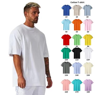 China Anti-Wrinkle Mens O-Neck T-shirts Summer Blank Plain Dyed T-shirts For USA Size Design Logo Digital Printing Hip Hop Woven T-shirts men for sale