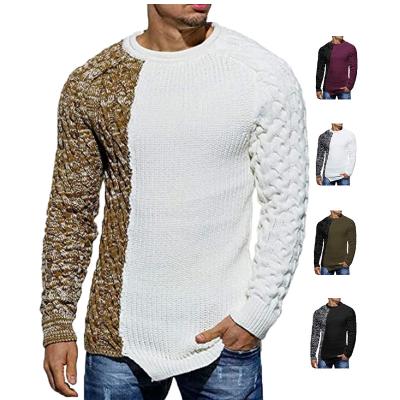 China Anti-Wrinkle 2022 Autumn Winter Customize Men Pullover Sweater Knit Color Block Plus Size Sweaters Crew Neck Twist Long Sleeve Men's Sweaters for sale