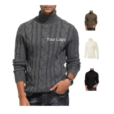 China Anti-wrinkle 2022 Casual Autumn Winter Custom Men Knit Turtle Neck Sweater Ribbed Mens Sheath Long Slim Fit Turtle Neck Sweaters For Men for sale