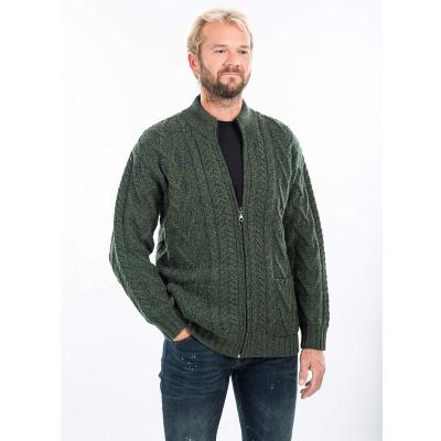 China Wholesale Custom Anti-Wrinkle Full O Neck Zipper Knit Wool Cardigan Winter Mens Sweaters for sale