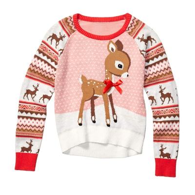 China Anti-wrinkle Cotton Girl Animal Sweater Cute Deer Sweater For Christmas Festival Sweater Top Selling Deer for sale