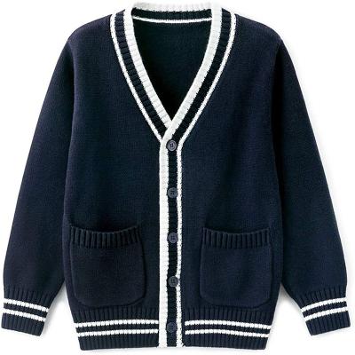 China Anti-pilling Solid Color Clothing Tops Cotton Knitting Cardigan Warm Coat For Boys for sale