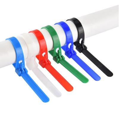 China 66 6 Inch 150x7.2mm 66 Reusable Nylon Zip Tie Wire Tie Black White Plastic Nylon Wraps Releasable Cable Tie for sale