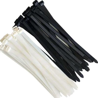 China PA 66 custom black color 3.6x370mm nylon cable tie custom self-locking plastic zip ties tie Nylon66 cable ties for sale