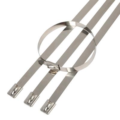 China 201/304/316 Stainless Steel Cable Tie Manufacturer 201/304/316 Ball Lock 250mm Stainless Steel Self-Locking Cable Tie for sale