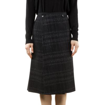 China Wholesales Winter Black Plaid Design Office Lady Skirts Breathable Wool Knitted Sequined Sequined Lady Formal Women Skirts for sale