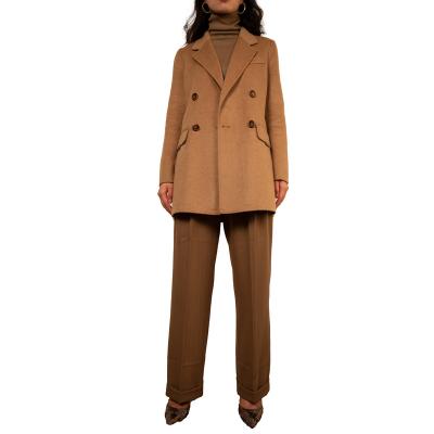 China Women's Blazer Suit Solid Color Wool Cashmere Office Suit Breathable Double Breasted Elegant Blazer for sale