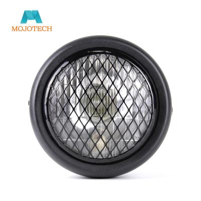 China Universal Motorcycle Led Headlight DC 12V Scooter Head Lamp With Brackets Moto Round Motor Headlight Retro Black LED Front Lights NXW for sale