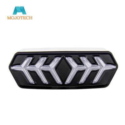 China 12V Universal Motorcycle LED Rear Shock Absorber Brake Stop Tail Light Motocross License Plate Light KC670 Retro for sale