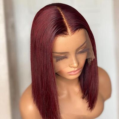 China Wholesale Fast Delivery Human Hair Wigs Short Straight Wig Cheap Hair Lace Front Wig For Black Women for sale