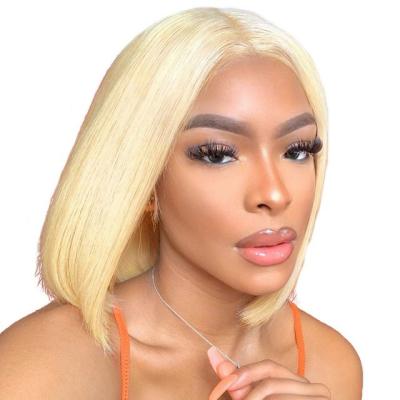 China Wholesale Cheap Silky Straight Short Lead Women's Wigs Synthetic 613 Lace Frontal Lace Wigs Short Wave Hair For Black Women for sale