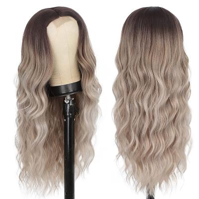 China Sale Ombre Long Body Wave Amazon Wave Wigs 24 Inch Best 613 Water Wave Lace Frontal Hair Synthetic Cosplay Wigs For Women for sale