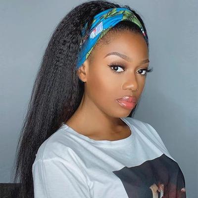 China Yaki Easy Install Synthetic Headband Wigs High Temperature Fiber Headband Wigs Synthetic Hair For Black Women for sale