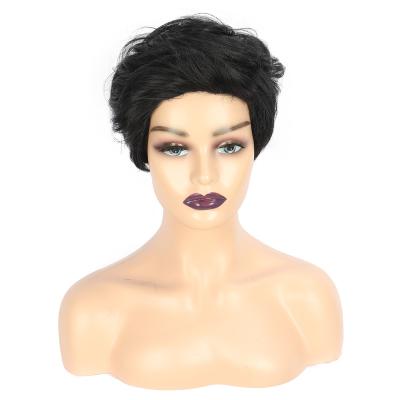 China High Quality Black Synthetic Hair Wigs 8 Inch Pixie Cut Wig Fashion Natural Cheap Wholesale Silky Straight Short Wigs For Women for sale