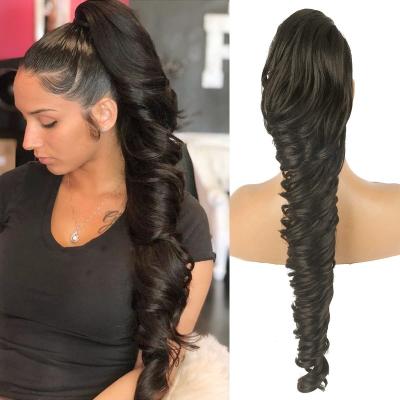 China OSETI U-tip Futura 28 Inch Synthetic Drawstring Ponytail Curly Wave Ponytail Extension Hair For Black Women for sale