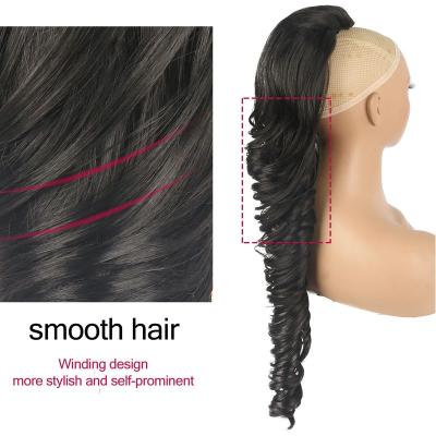 China Wholesale Curly Wave OSETI 28 Inch Futura Fiber Hair Extensions Synthetic Ponytail Drawstring Ponytail For Black Women for sale