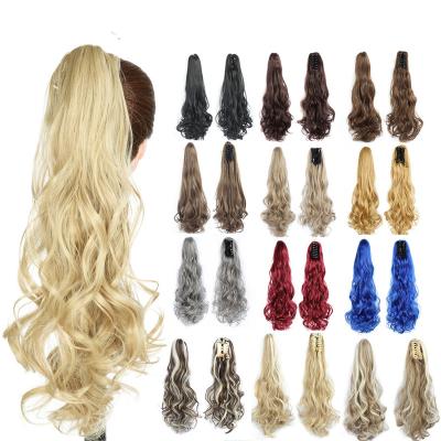 China Fast Delivery X-Ring Hair Pony Tails Synthetic Hair Claw Fast High Temperature Fiber Cuts Ponytails Hair Extension For Woman for sale