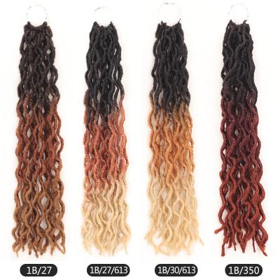 China Premium Fiber Synthetic Hair Stain 18 24 30 36 Inches Long Custom Soft Ombre Locs Extensions Faux Crochet Synthetic Braiding Hair Wholesale for sale