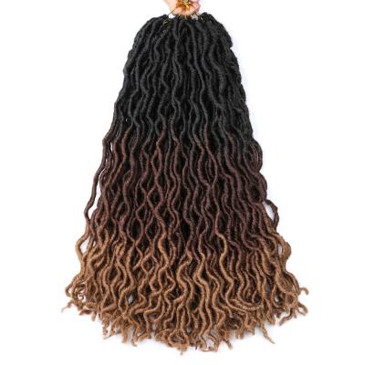 China High Tempreture Synthetic Fiber Locs Extension Wholesale Synthetic Gypsy Locs Extension Jumbo Faux Locs Ombre Braiding Hair Goddess Faux Locs Wavy Braiding Hair for sale